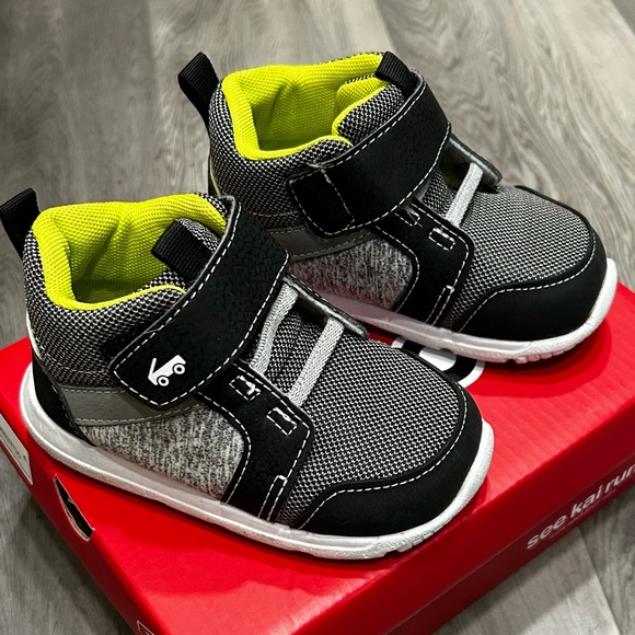 See Kai Run Other - See Kai Run Black and Gray Sneakers with Yellow Accent